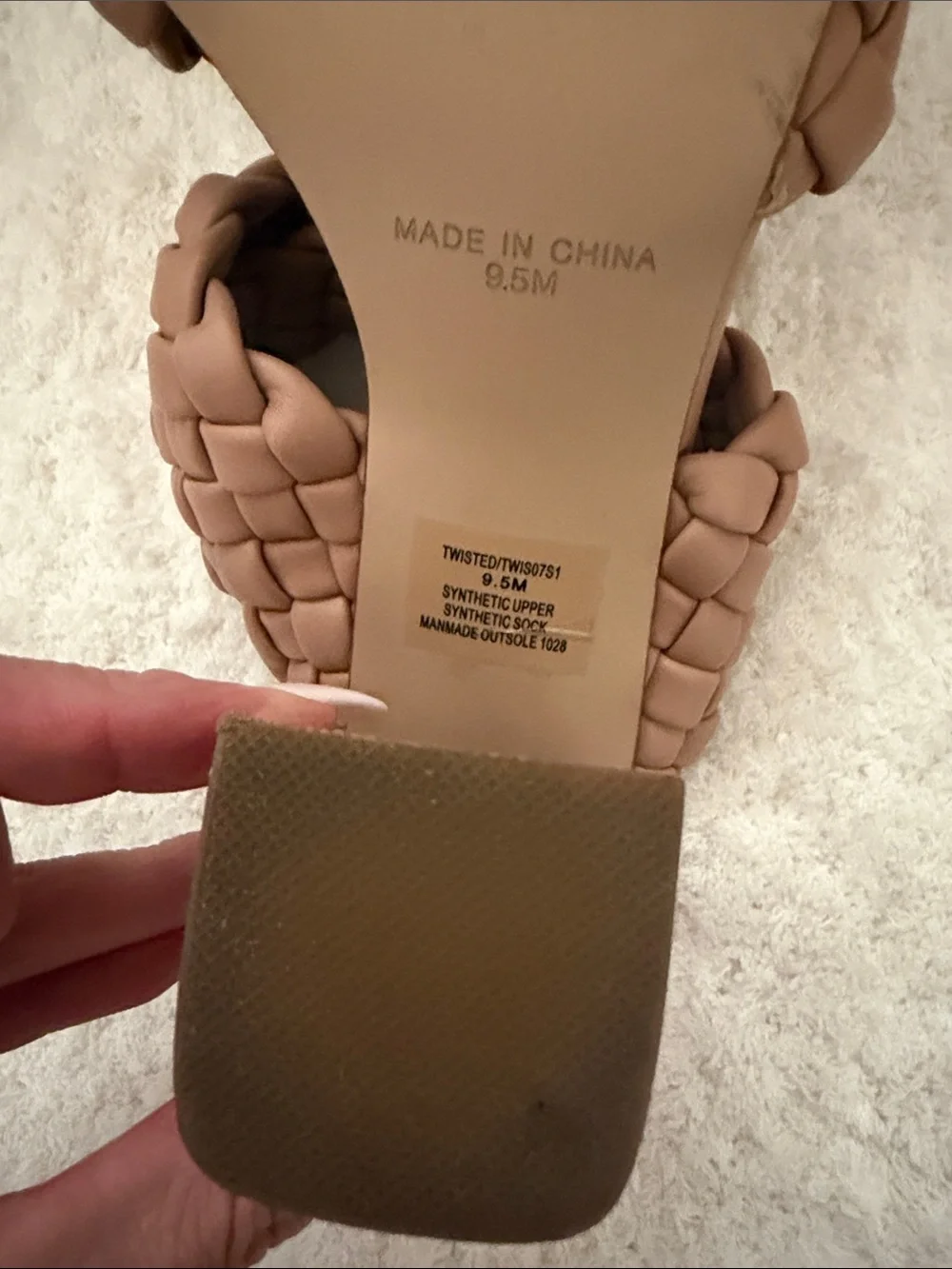 Steve Madden Braided Two-Band Block Heel Sandals in Tan